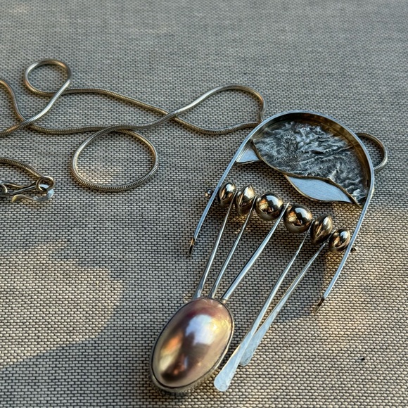 Large C Ceast signed Modernist style Sterling silver...